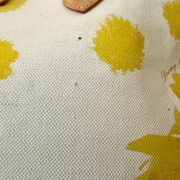 Dooney & Bourke Canvas & Leather Dahlia Variabilis - Yellow & Cream Tote - Picture 15 of 16